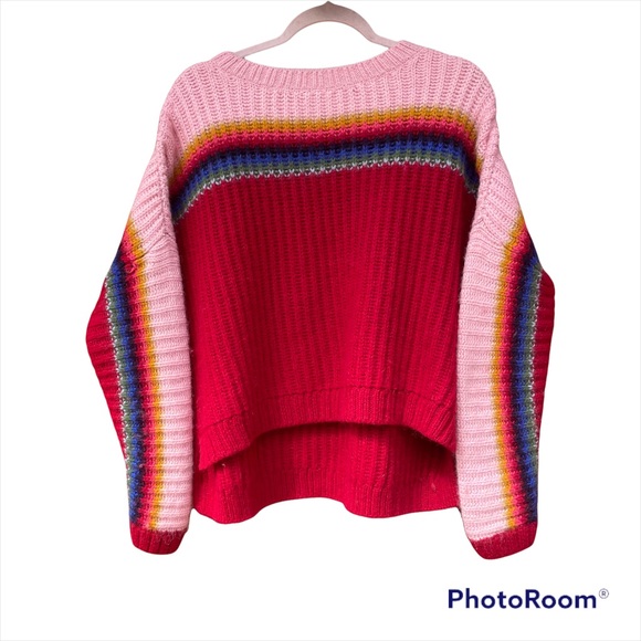 The Xirena Simone Apres Ski Sweater in Red Retro Color block - Picture 5 of 5